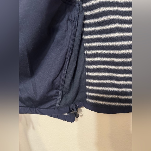 J Crew Nordic fleece blue grey stripe full zip jacket size XS - Picture 5 of 9